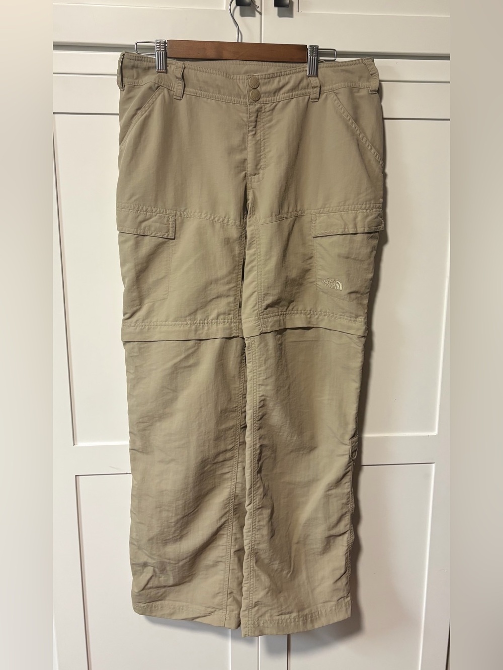 The North Face Women's Tan Nylon Convertible Cargo Hiking Camping Pants